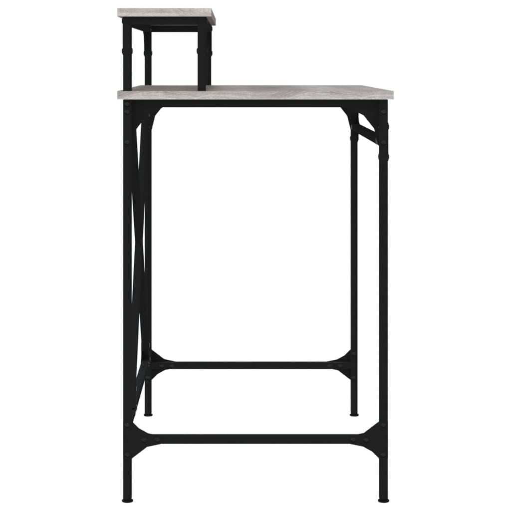 Szürke sonoma színű szerelt fa íróasztal 80 x 50 x 90 cm