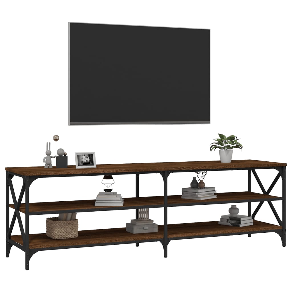Barna tölgy színű szerelt fa tv-szekrény 160 x 40 x 50 cm Barna tölgy színű szerelt fa tv-szekrény 160 x 40 x 50 cm