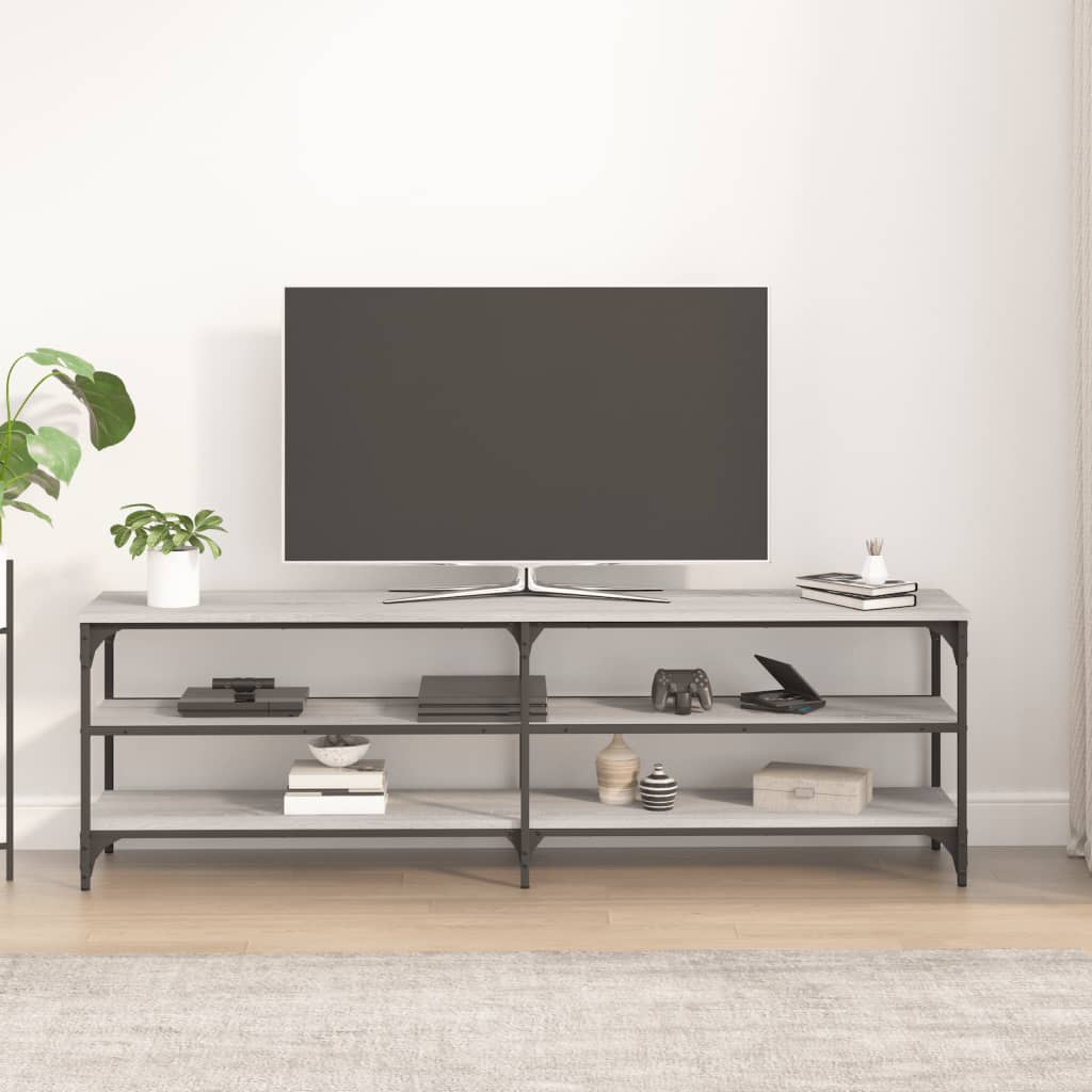 Szürke sonoma színű szerelt fa tv-szekrény 160 x 30 x 50 cm Szürke sonoma színű szerelt fa tv-szekrény 160 x 30 x 50 cm