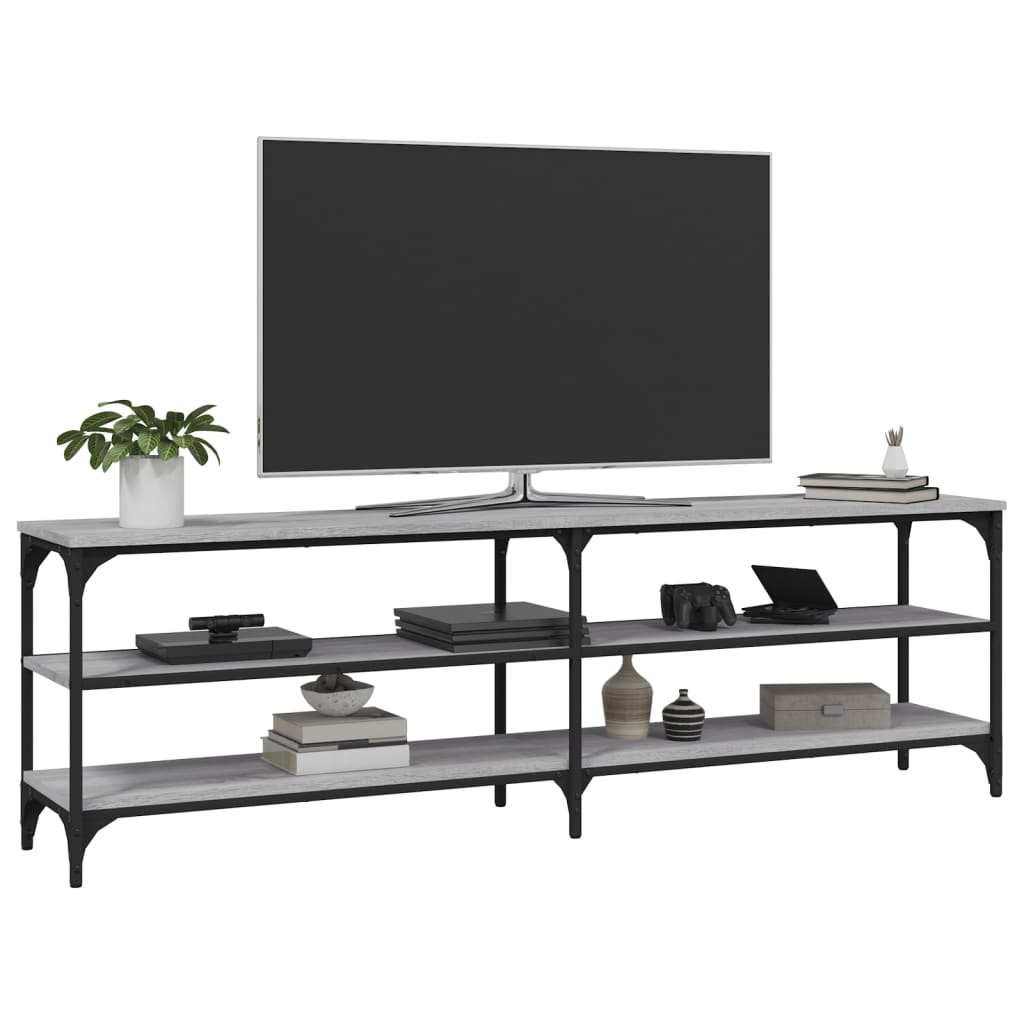 Szürke sonoma színű szerelt fa tv-szekrény 160 x 30 x 50 cm Szürke sonoma színű szerelt fa tv-szekrény 160 x 30 x 50 cm