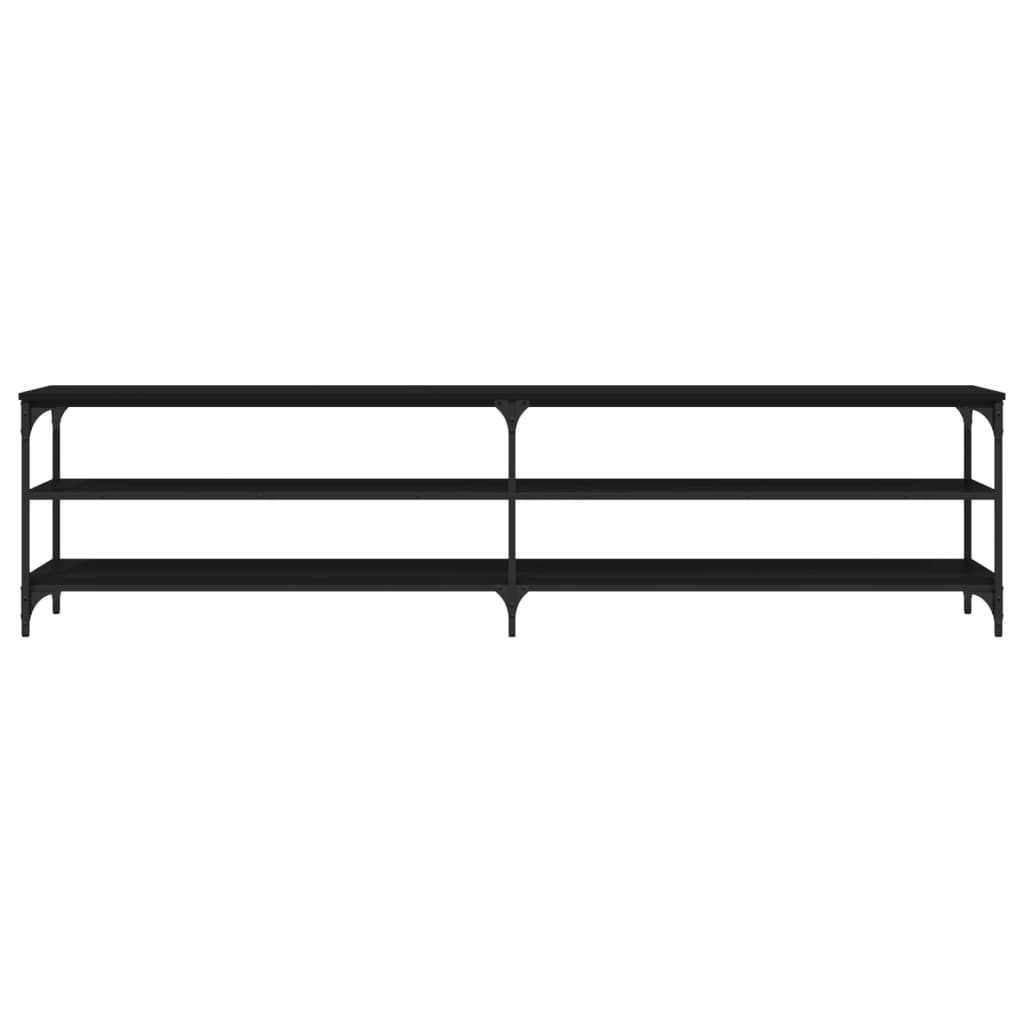 Fekete szerelt fa és fém tv-szekrény 200x30x50 cm Fekete szerelt fa és fém tv-szekrény 200x30x50 cm