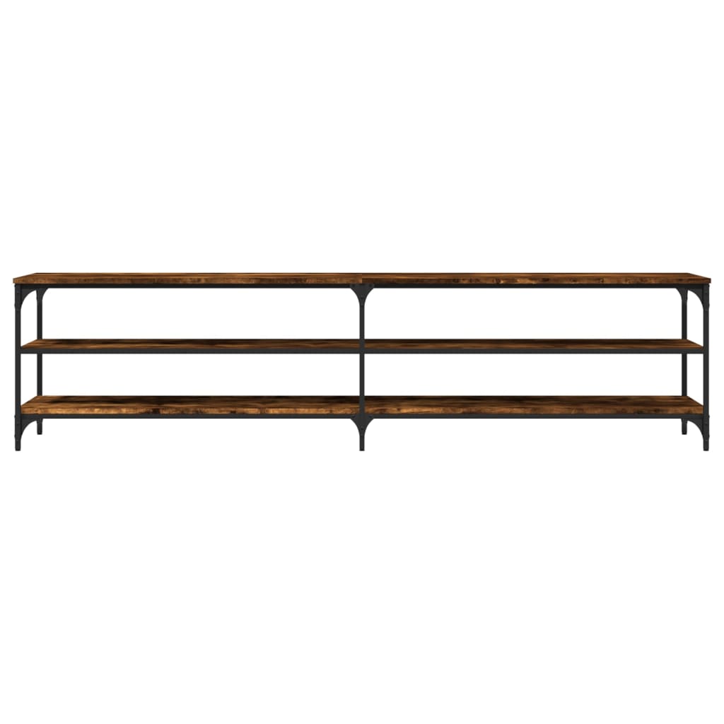 Füstös tölgyszínű szerelt fa és fém tv-szekrény 200x30x50 cm Füstös tölgyszínű szerelt fa és fém tv-szekrény 200x30x50 cm
