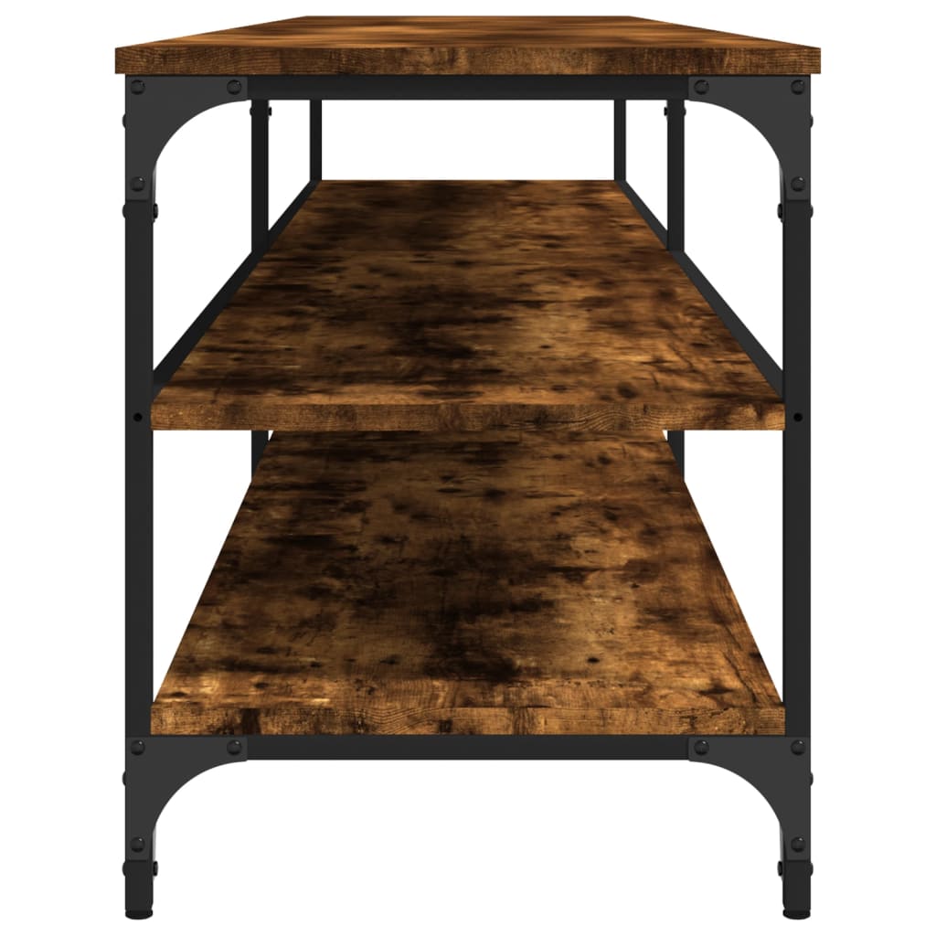 Füstös tölgyszínű szerelt fa és fém tv-szekrény 200x30x50 cm Füstös tölgyszínű szerelt fa és fém tv-szekrény 200x30x50 cm