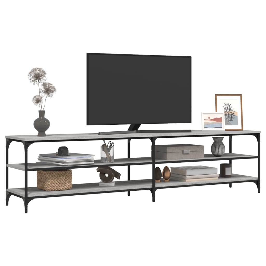 Szürke sonoma színű szerelt fa tv-szekrény 200 x 30 x 50 cm Szürke sonoma színű szerelt fa tv-szekrény 200 x 30 x 50 cm