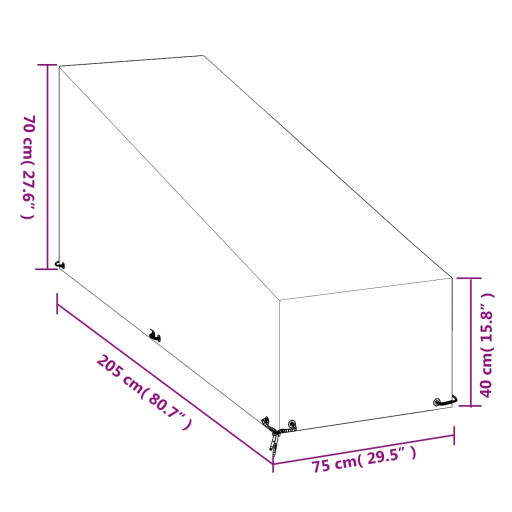 2 db polietilén napozóágy huzat 12 fűzőlyukkal 205x75x40/70 cm