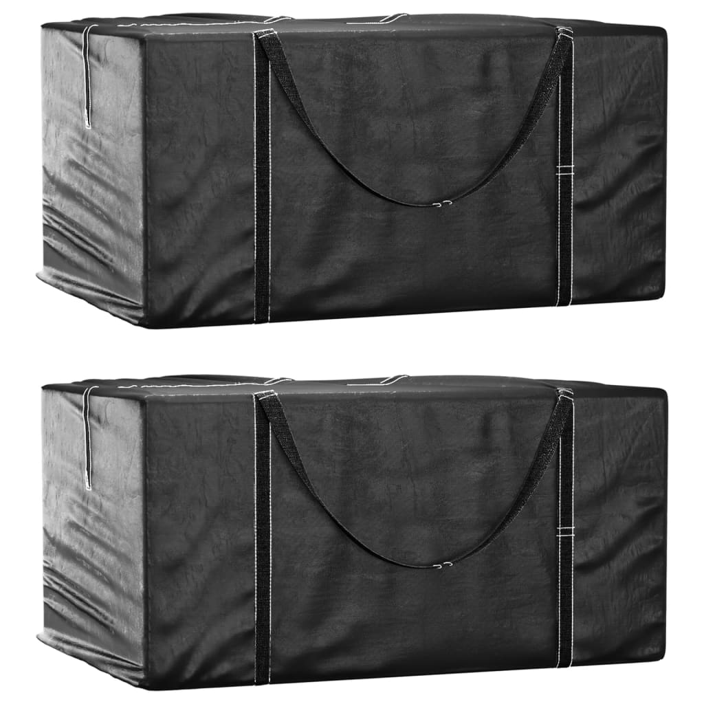 2 db fekete polietilén kerti párnatároló zsák 150 x 75 x 75 cm
