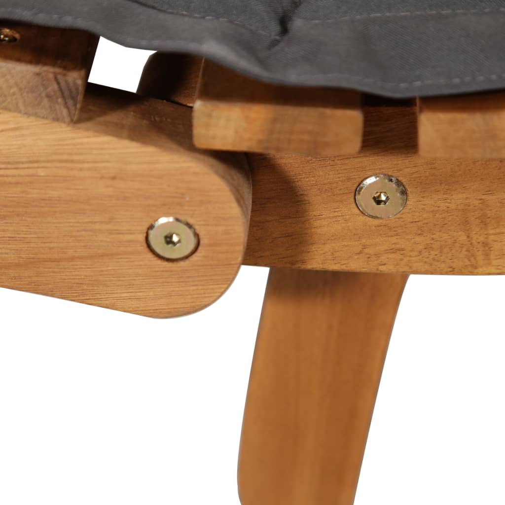 2 db sötétszürke tömör akácfa napozóágy párnával