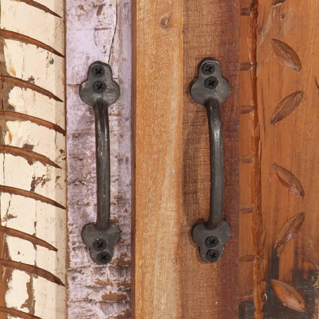 4 részes tömör újrahasznosított fa fürdőszobai bútorszett