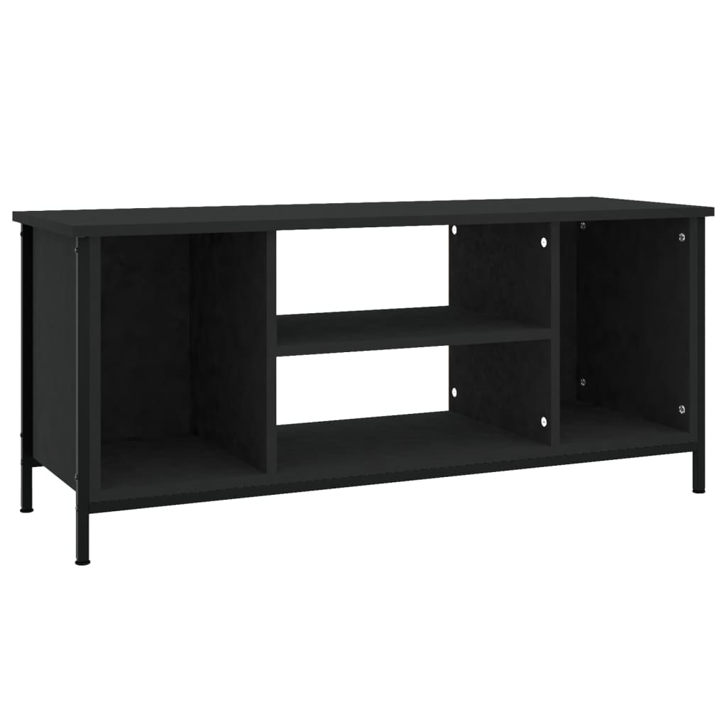Fekete szerelt fa tv-szekrény 102x35x45 cm