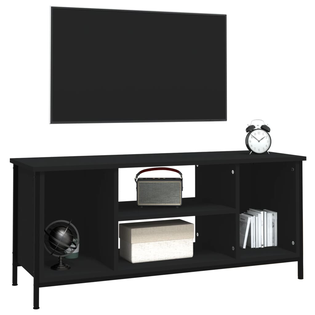 Fekete szerelt fa tv-szekrény 102x35x45 cm
