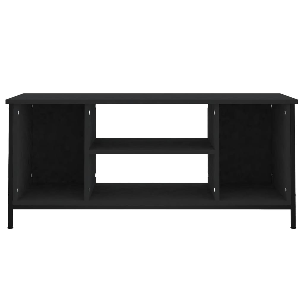 Fekete szerelt fa tv-szekrény 102x35x45 cm