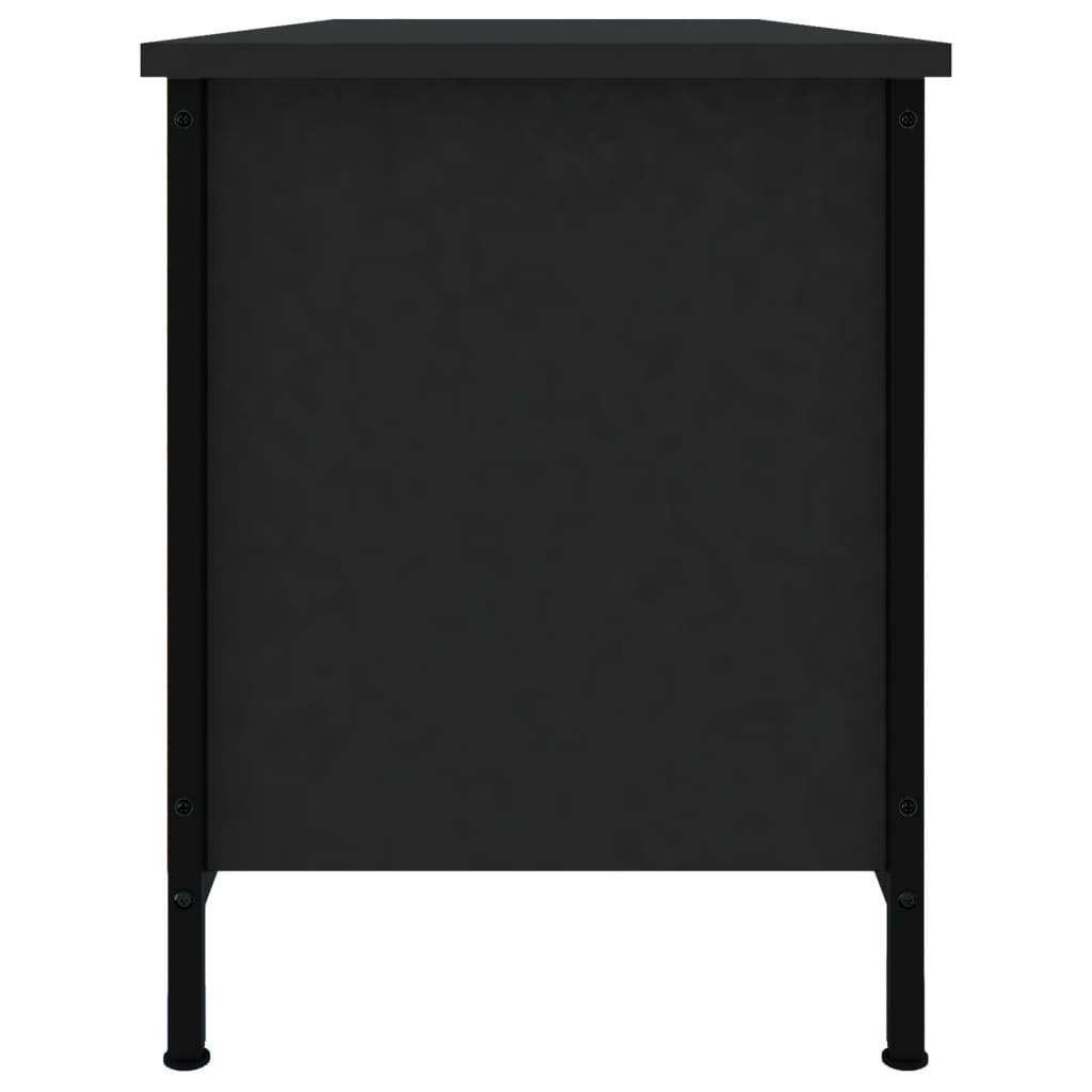 Fekete szerelt fa tv-szekrény 102x35x45 cm