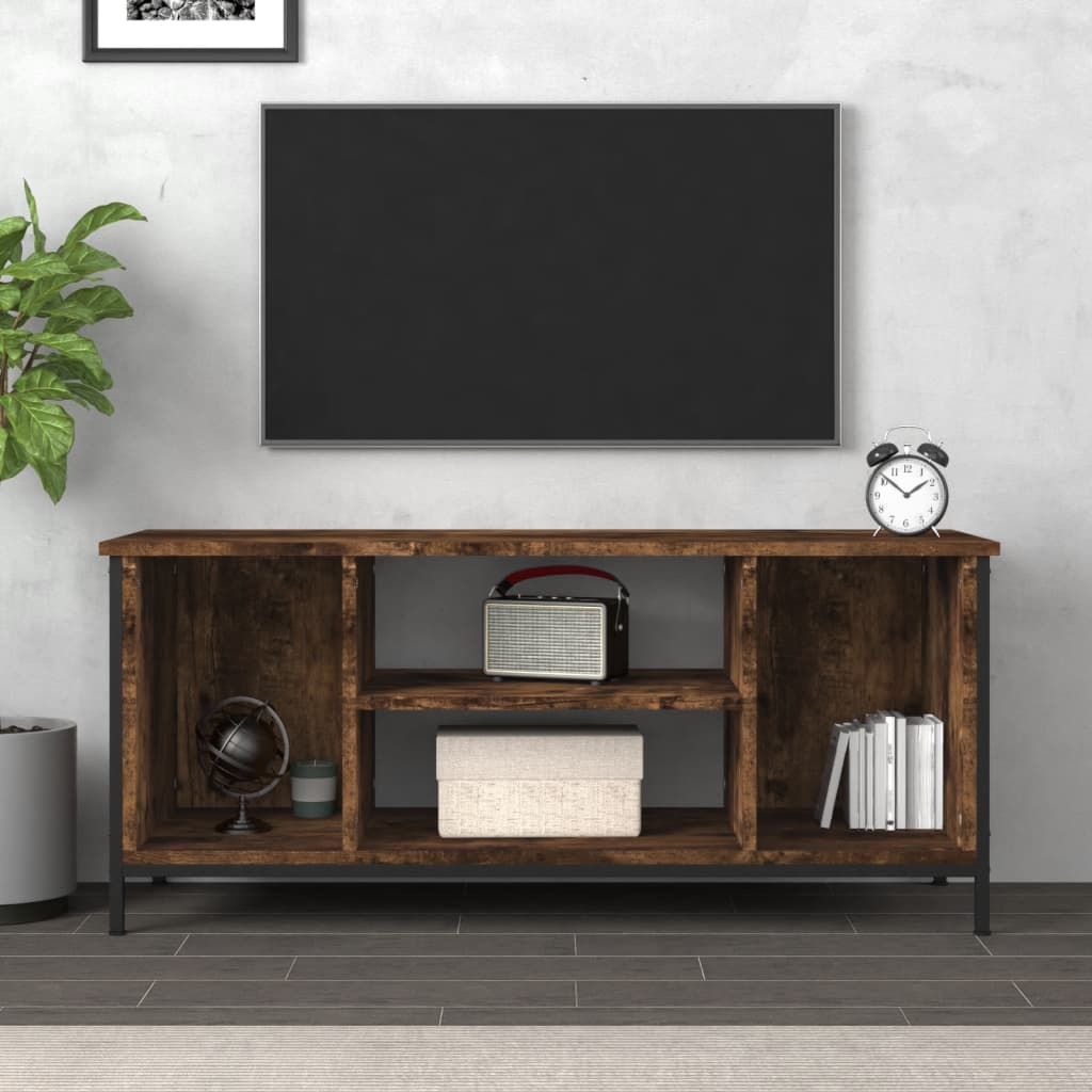 Füstös tölgyszínű szerelt fa tv-szekrény 102 x 35 x 45 cm Füstös tölgyszínű szerelt fa tv-szekrény 102 x 35 x 45 cm