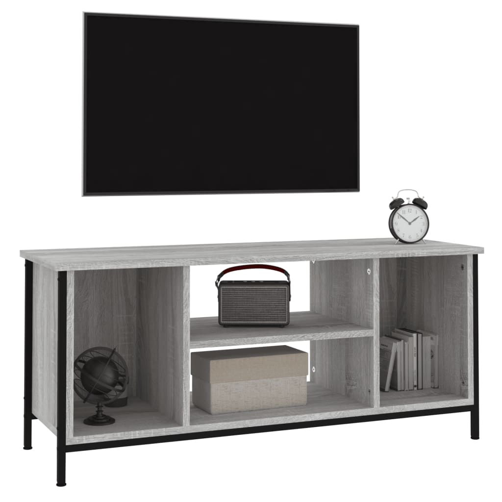 Szürke sonoma színű szerelt fa tv-szekrény 102x35x45 cm