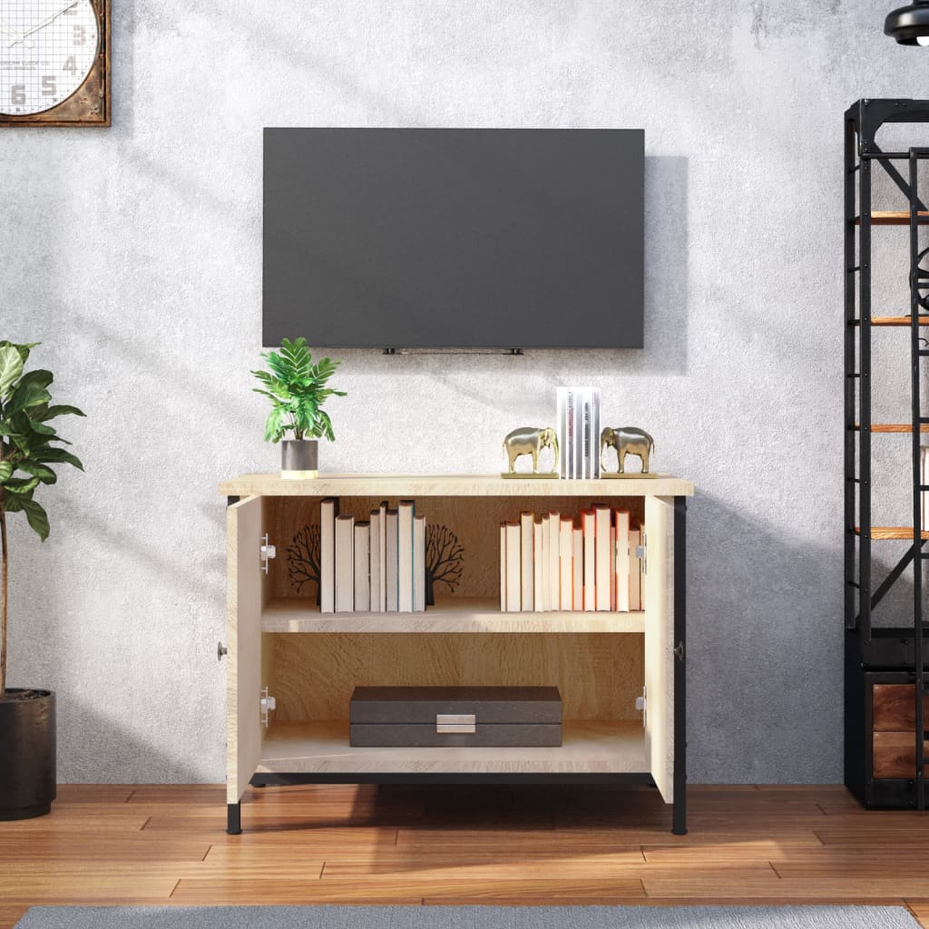 Sonoma tölgyszínű szerelt fa tv-szekrény ajtókkal 60x35x45 cm Sonoma tölgyszínű szerelt fa tv-szekrény ajtókkal 60x35x45 cm