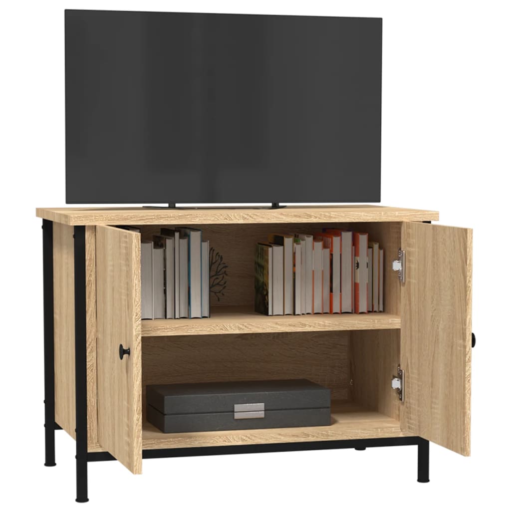 Sonoma tölgyszínű szerelt fa tv-szekrény ajtókkal 60x35x45 cm Sonoma tölgyszínű szerelt fa tv-szekrény ajtókkal 60x35x45 cm