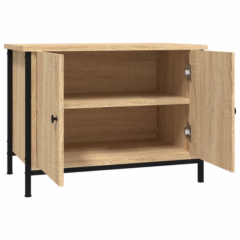 Sonoma tölgyszínű szerelt fa tv-szekrény ajtókkal 60x35x45 cm Sonoma tölgyszínű szerelt fa tv-szekrény ajtókkal 60x35x45 cm