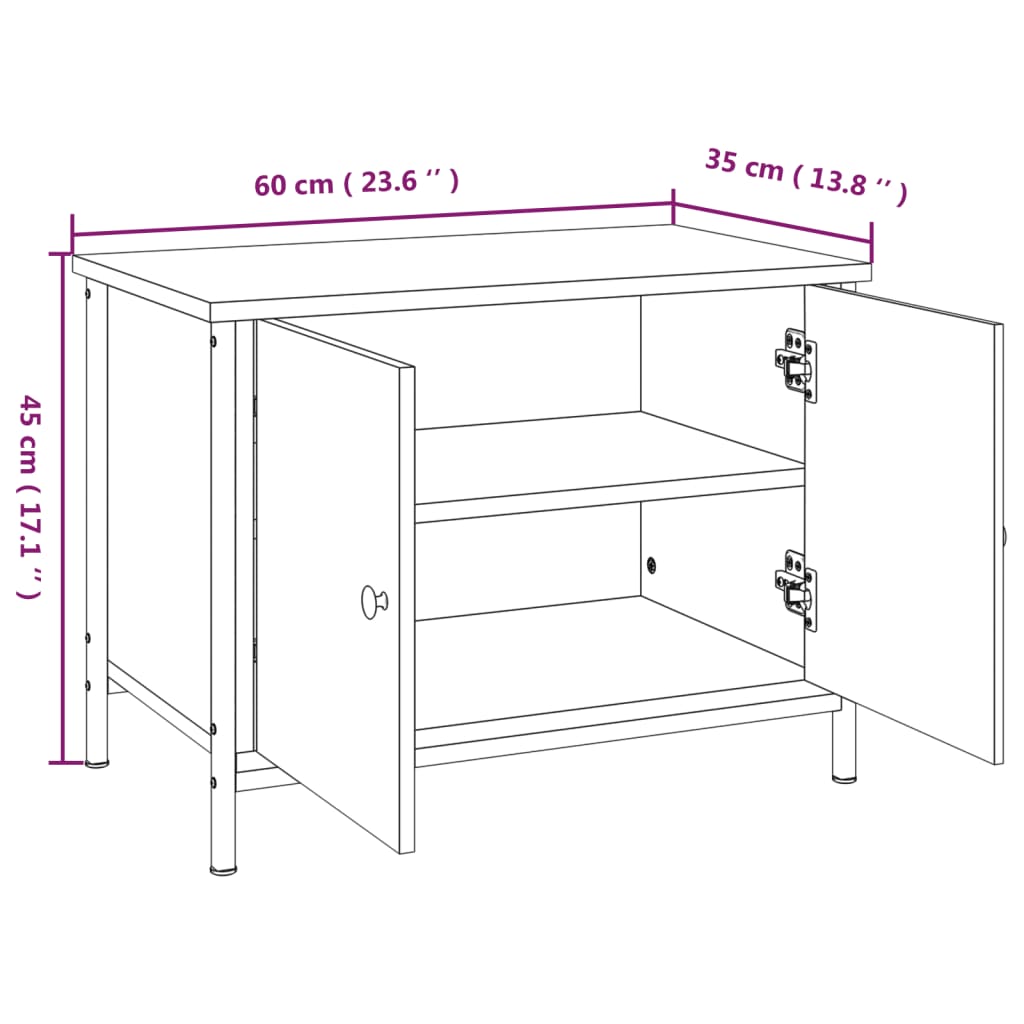 Sonoma tölgyszínű szerelt fa tv-szekrény ajtókkal 60x35x45 cm Sonoma tölgyszínű szerelt fa tv-szekrény ajtókkal 60x35x45 cm