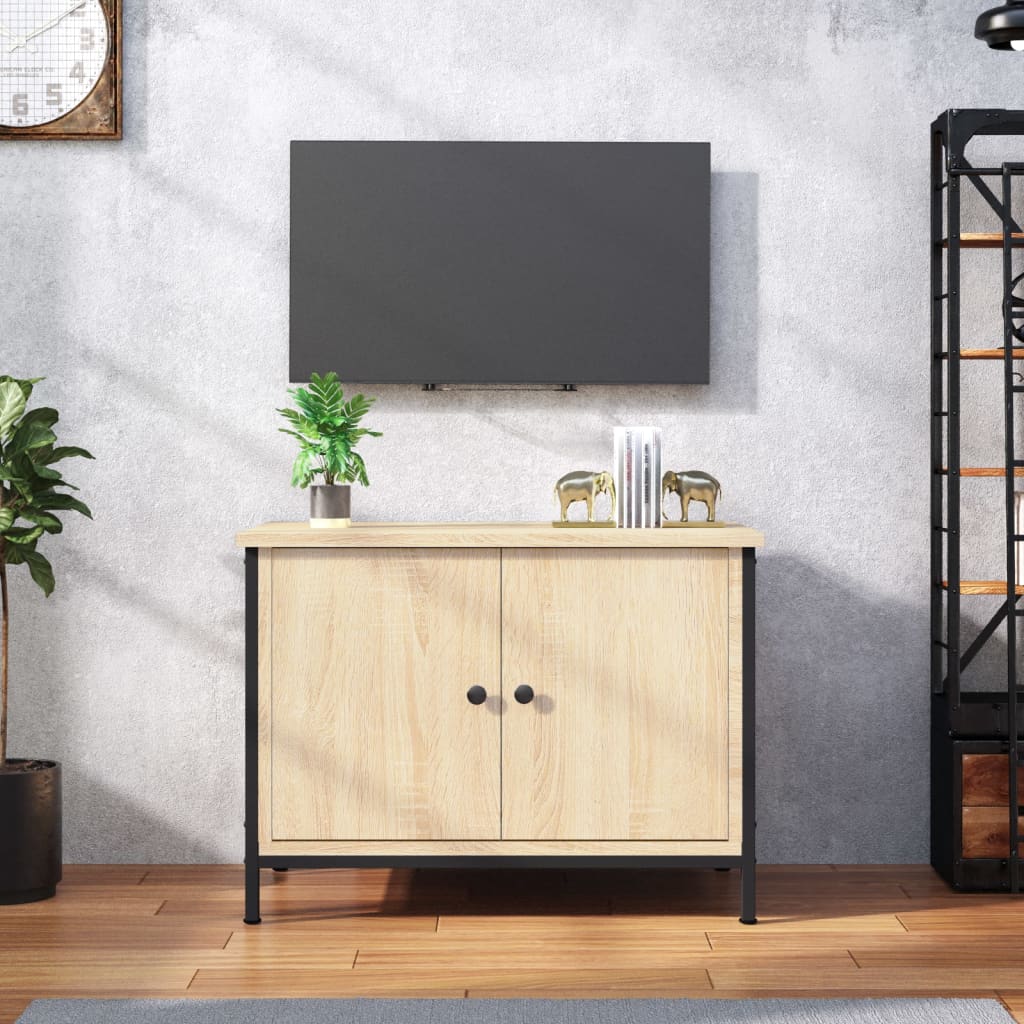 Sonoma tölgyszínű szerelt fa tv-szekrény ajtókkal 60x35x45 cm Sonoma tölgyszínű szerelt fa tv-szekrény ajtókkal 60x35x45 cm