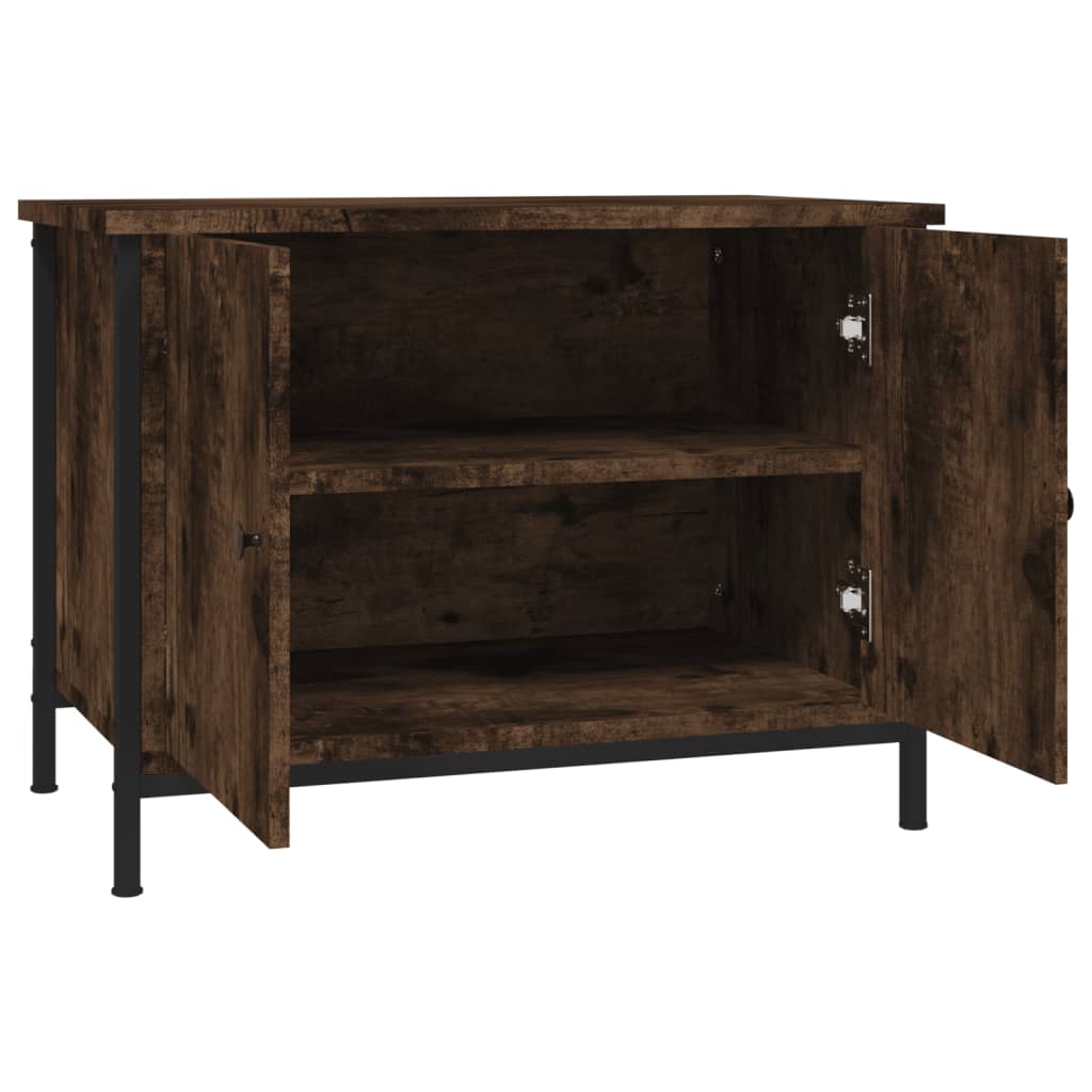 Füstös tölgyszínű szerelt fa tv-szekrény ajtókkal 60x35x45 cm Füstös tölgyszínű szerelt fa tv-szekrény ajtókkal 60x35x45 cm