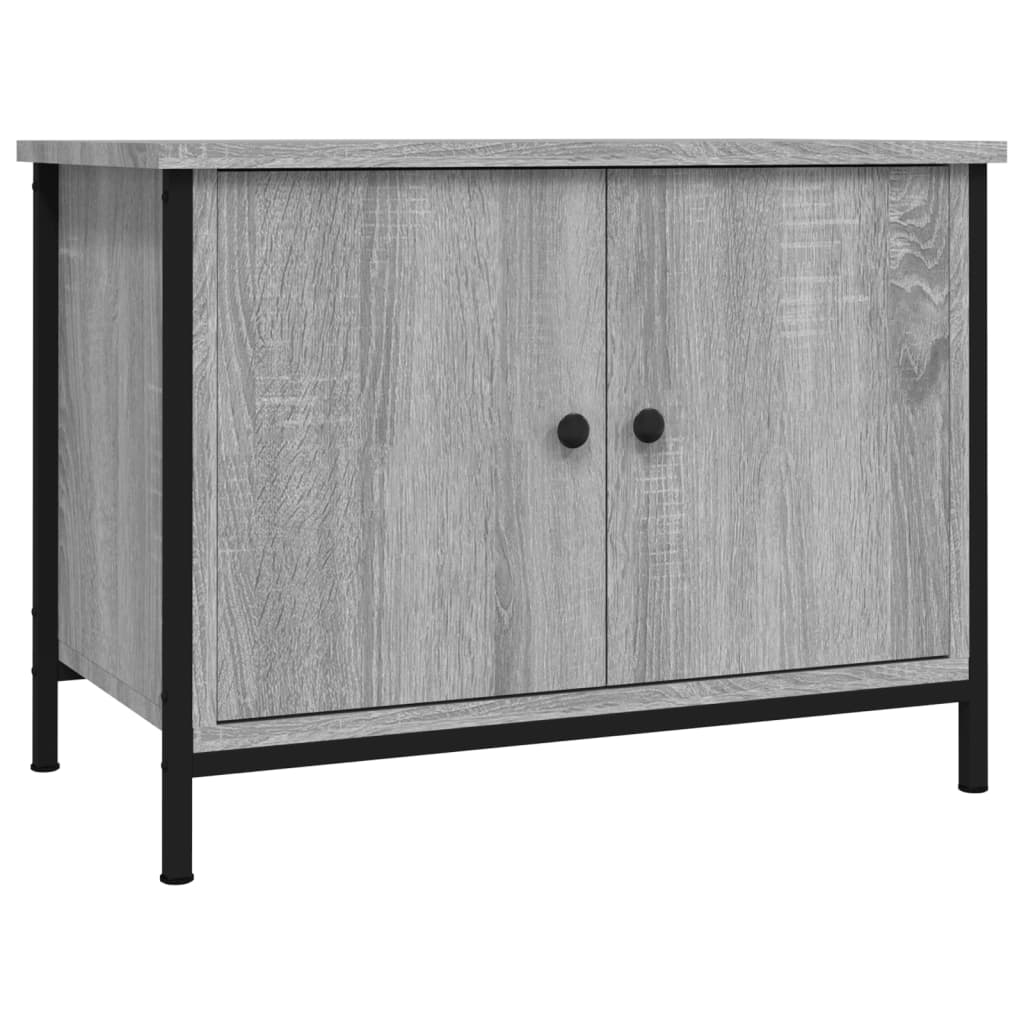 Szürke sonoma színű szerelt fa tv-szekrény ajtókkal 60x35x45 cm Szürke sonoma színű szerelt fa tv-szekrény ajtókkal 60x35x45 cm