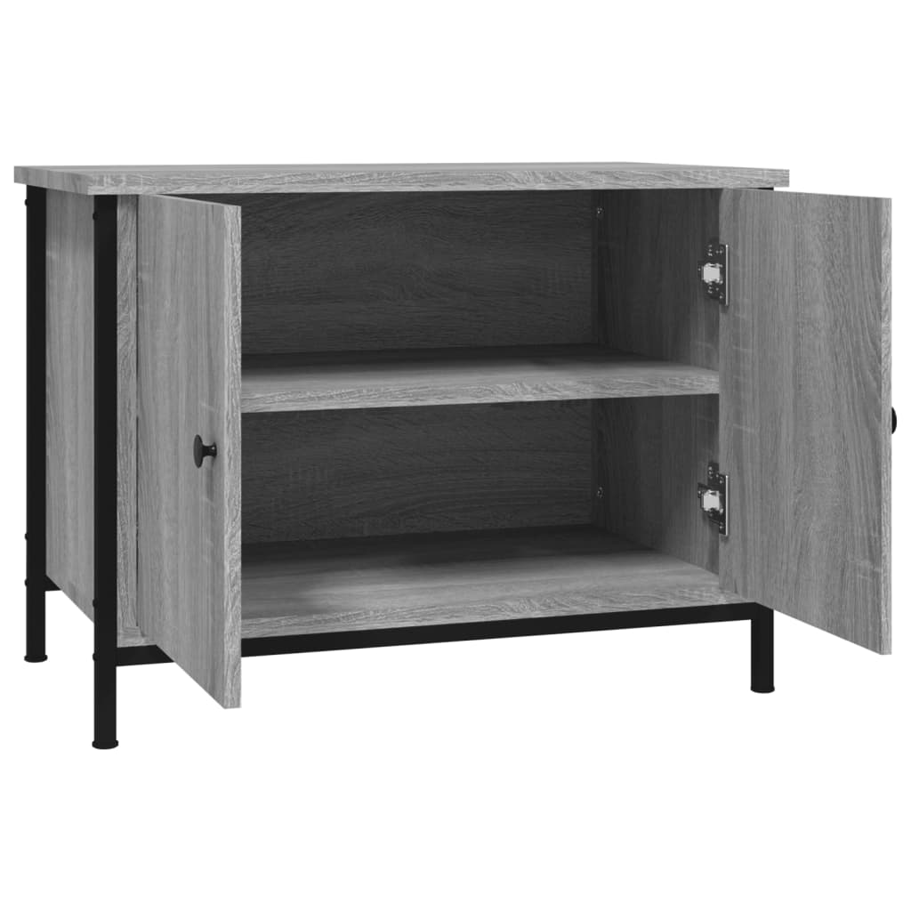 Szürke sonoma színű szerelt fa tv-szekrény ajtókkal 60x35x45 cm Szürke sonoma színű szerelt fa tv-szekrény ajtókkal 60x35x45 cm