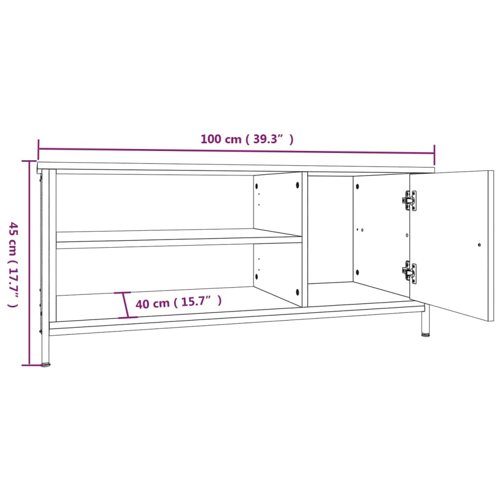 Szürke sonoma színű szerelt fa tv-szekrény 100x40x45 cm Szürke sonoma színű szerelt fa tv-szekrény 100x40x45 cm