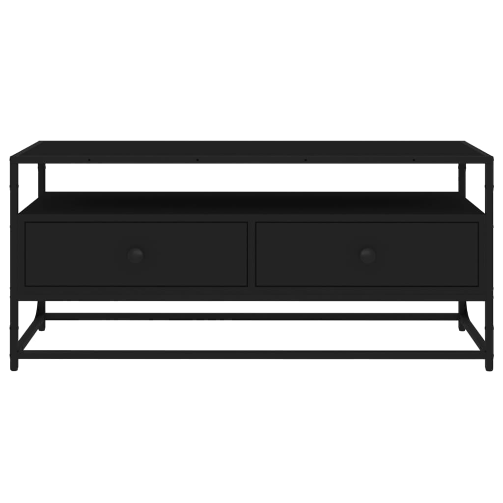 Fekete szerelt fa tv-szekrény 100 x 35 x 45 cm Fekete szerelt fa tv-szekrény 100 x 35 x 45 cm