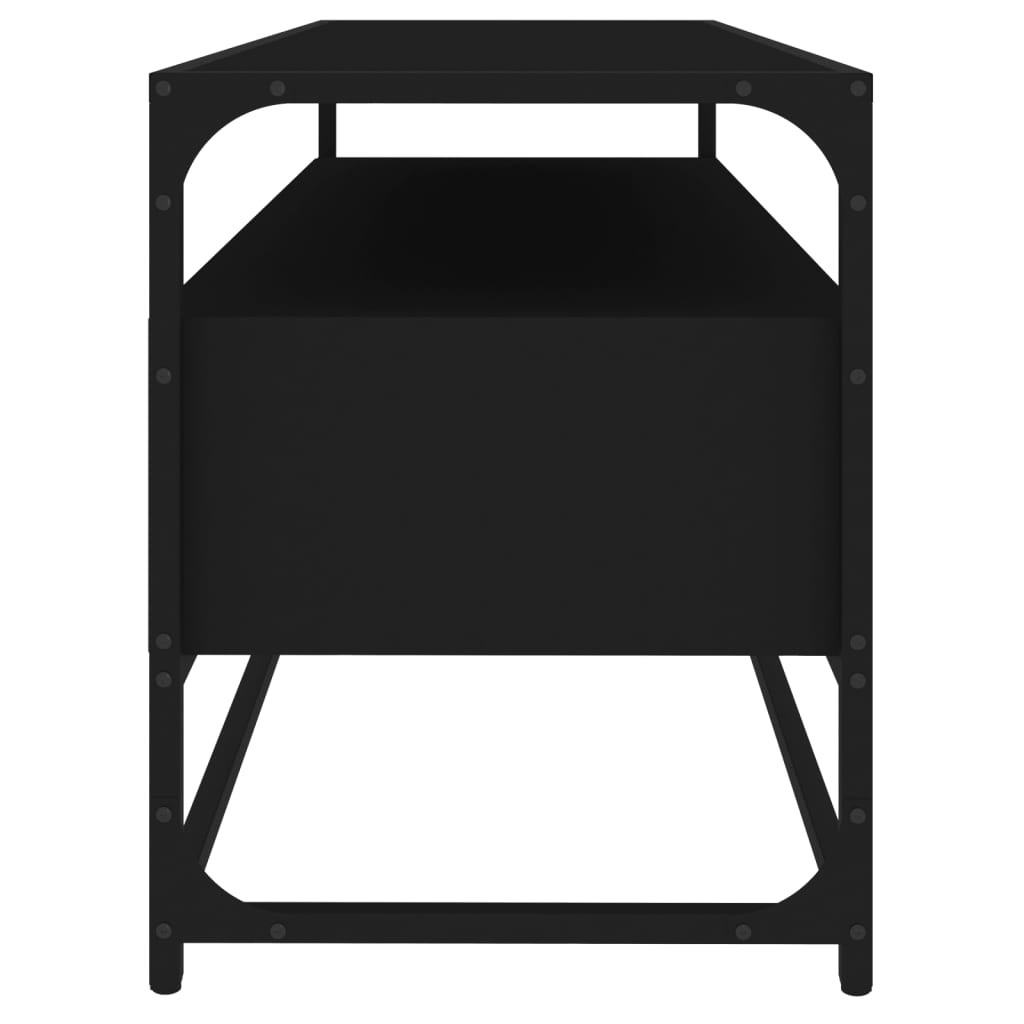 Fekete szerelt fa tv-szekrény 100 x 35 x 45 cm Fekete szerelt fa tv-szekrény 100 x 35 x 45 cm