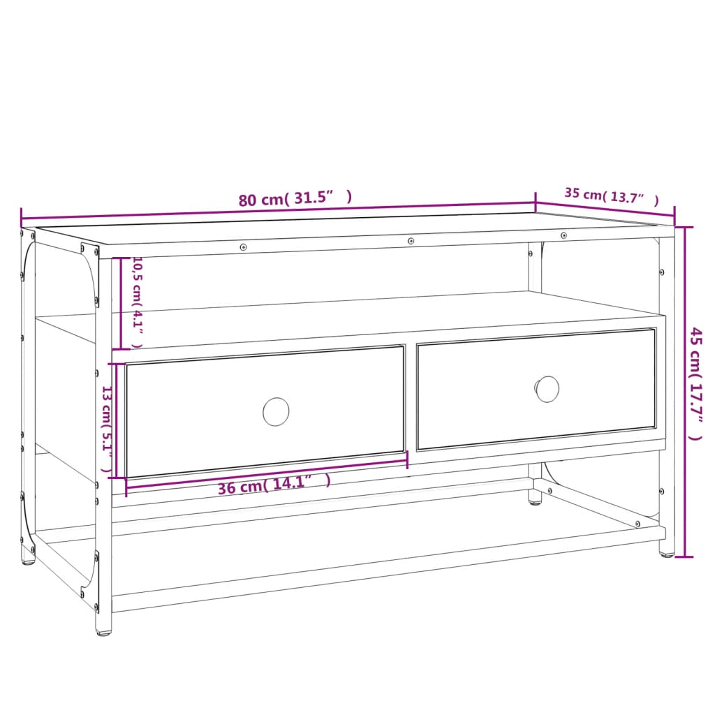 Fekete szerelt fa tv-szekrény 80x35x45 cm Fekete szerelt fa tv-szekrény 80x35x45 cm