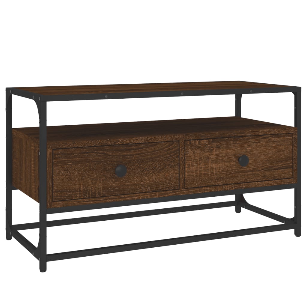 Barna tölgyszínű szerelt fa tv-szekrény 80x35x45 cm