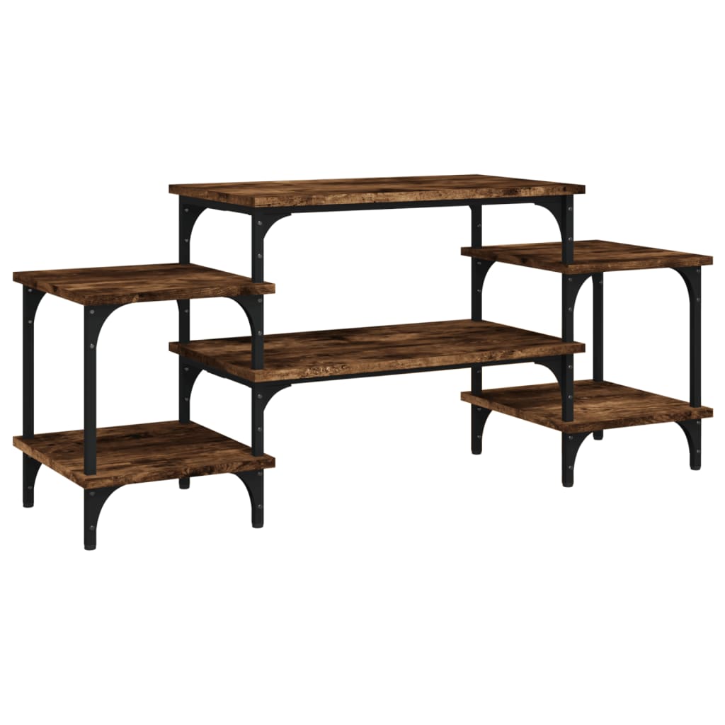 Füstös tölgyszínű szerelt fa tv-szekrény 117x35x52 cm