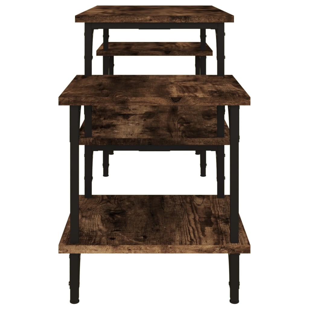 Füstös tölgyszínű szerelt fa tv-szekrény 117x35x52 cm