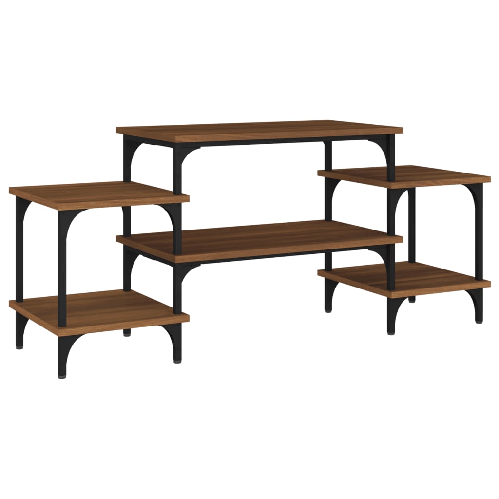 Barna tölgyszínű szerelt fa tv-szekrény 117 x 35 x 52 cm Barna tölgyszínű szerelt fa tv-szekrény 117 x 35 x 52 cm