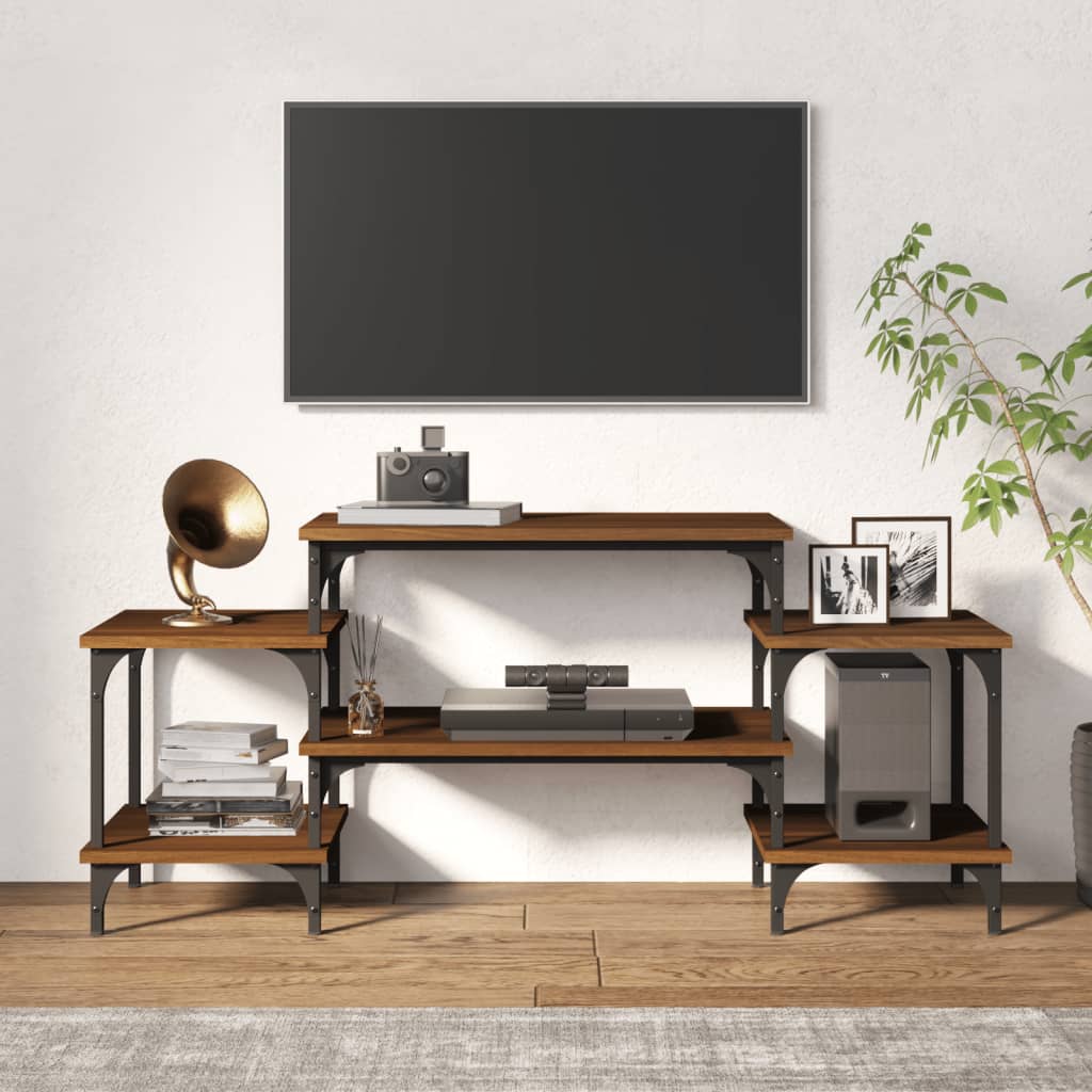 Barna tölgyszínű szerelt fa tv-szekrény 117 x 35 x 52 cm Barna tölgyszínű szerelt fa tv-szekrény 117 x 35 x 52 cm