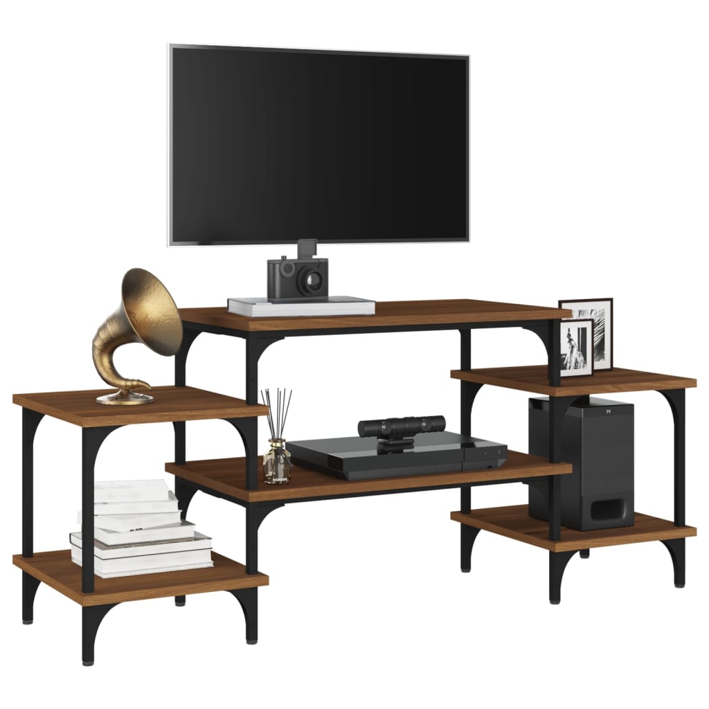 Barna tölgyszínű szerelt fa tv-szekrény 117 x 35 x 52 cm Barna tölgyszínű szerelt fa tv-szekrény 117 x 35 x 52 cm