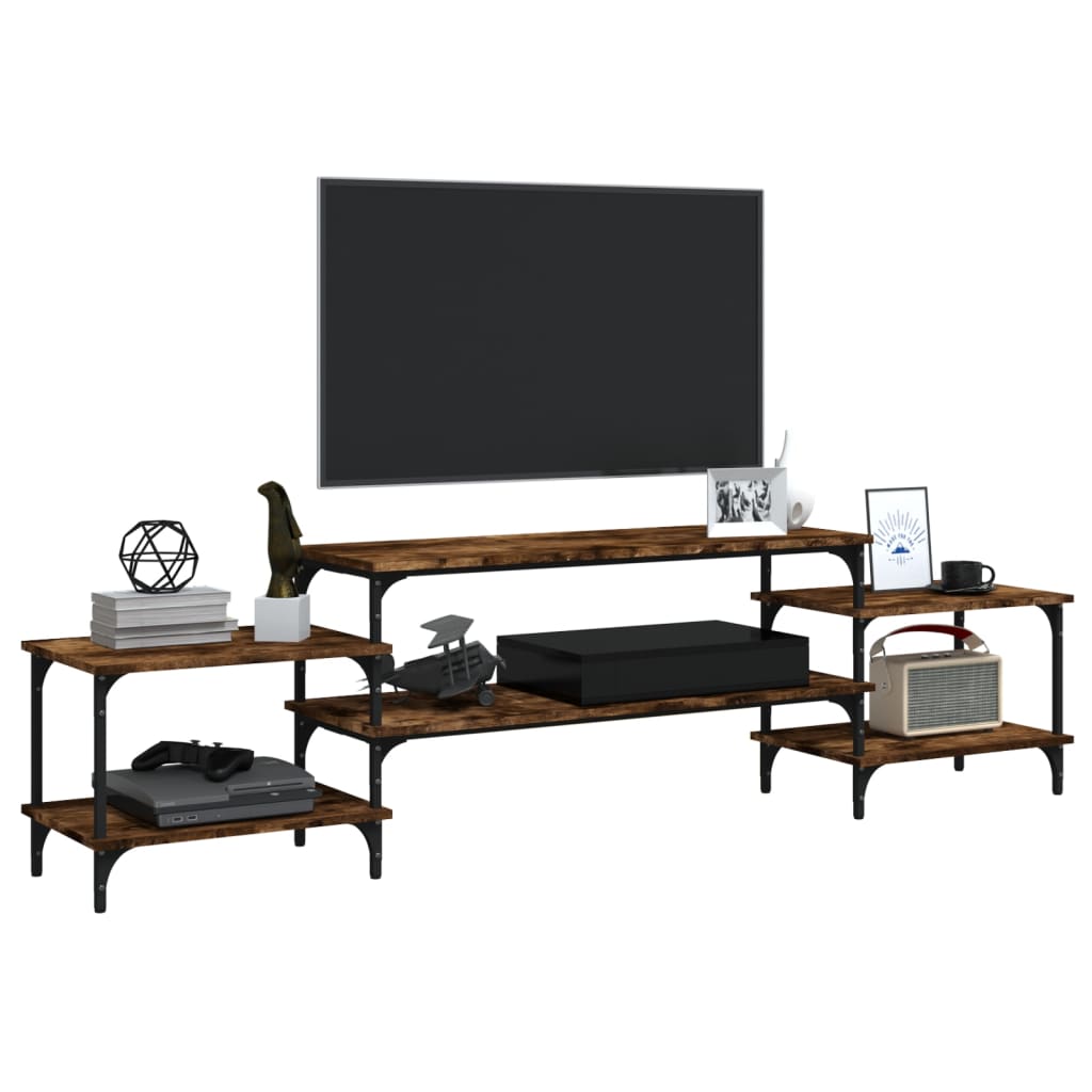Füstös tölgyszínű szerelt fa tv-szekrény 197x35x52 cm Füstös tölgyszínű szerelt fa tv-szekrény 197x35x52 cm
