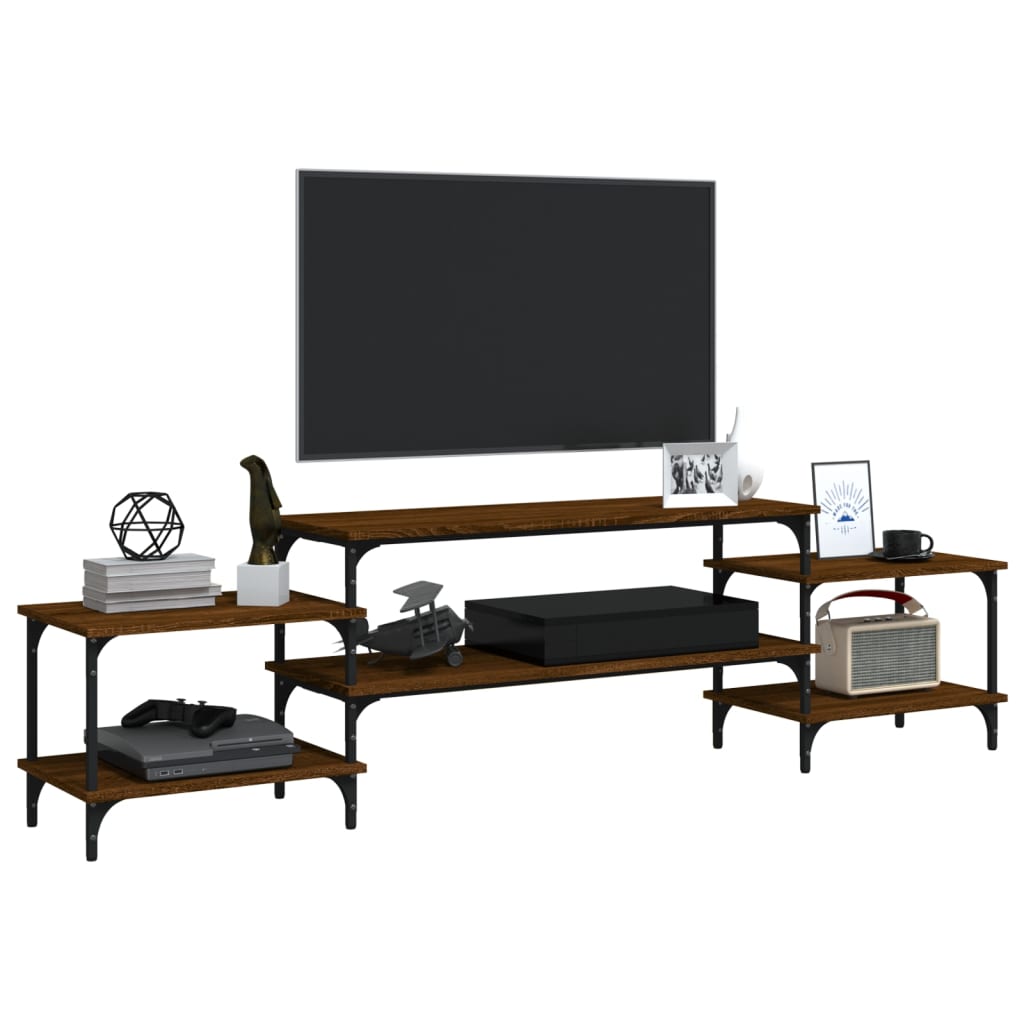 Barna tölgyszínű szerelt fa tv-szekrény 197x35x52 cm Barna tölgyszínű szerelt fa tv-szekrény 197x35x52 cm