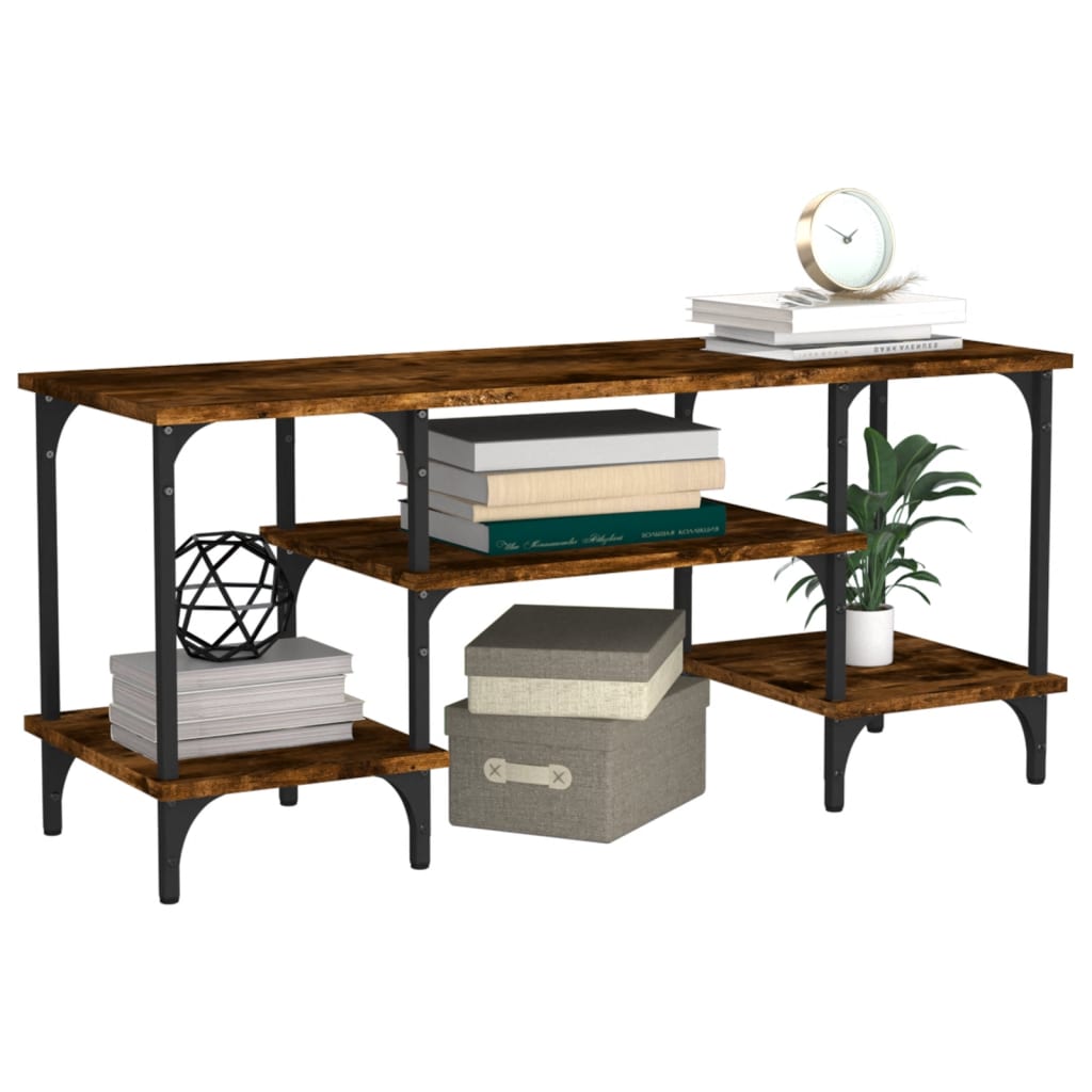 Füstös tölgyszínű szerelt fa tv-szekrény 102 x 35 x 45,5 cm