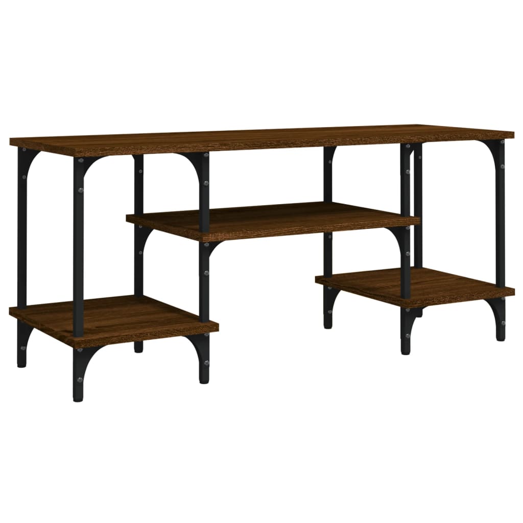 Barna tölgyszínű szerelt fa tv-szekrény 102 x 35 x 45,5 cm