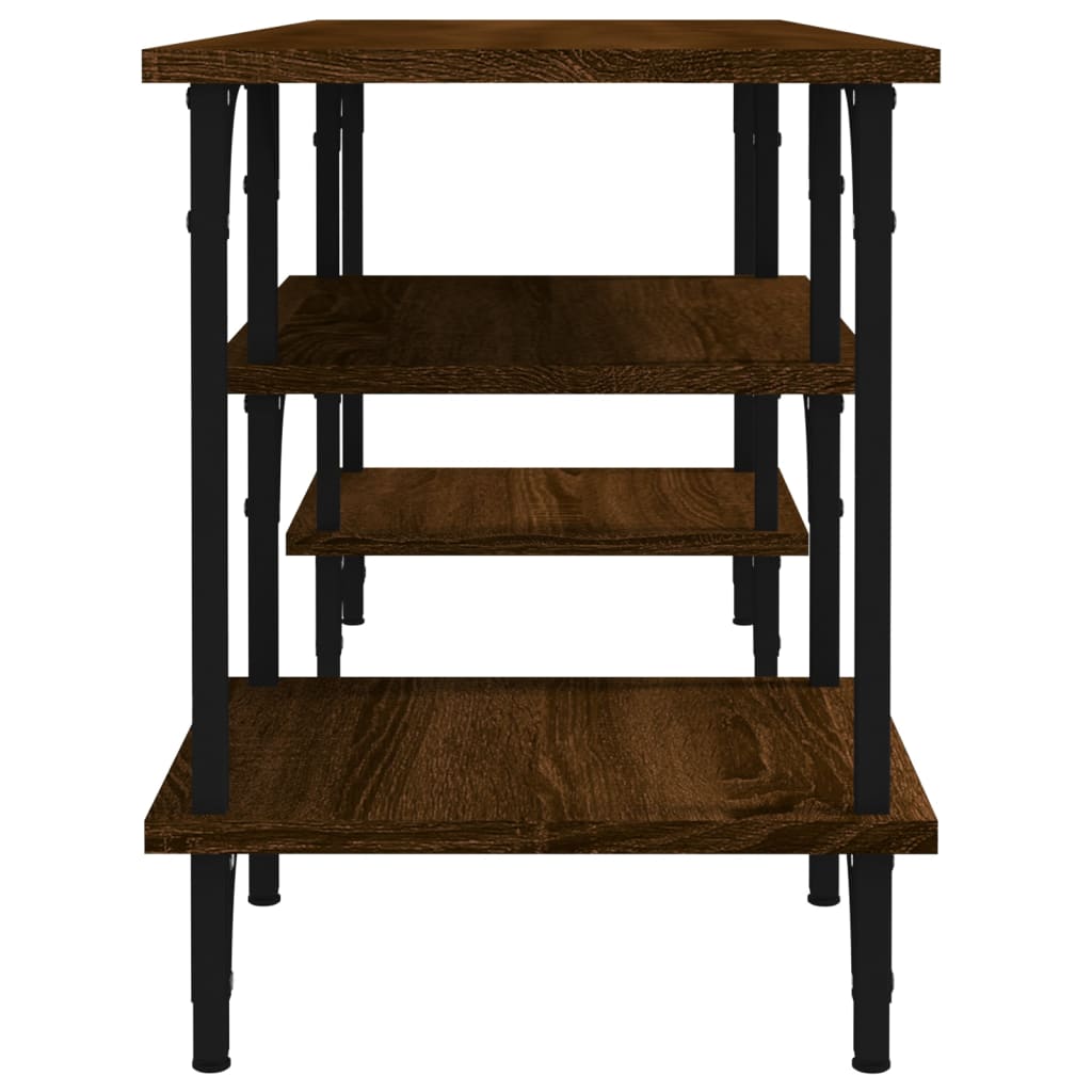 Barna tölgyszínű szerelt fa tv-szekrény 102 x 35 x 45,5 cm