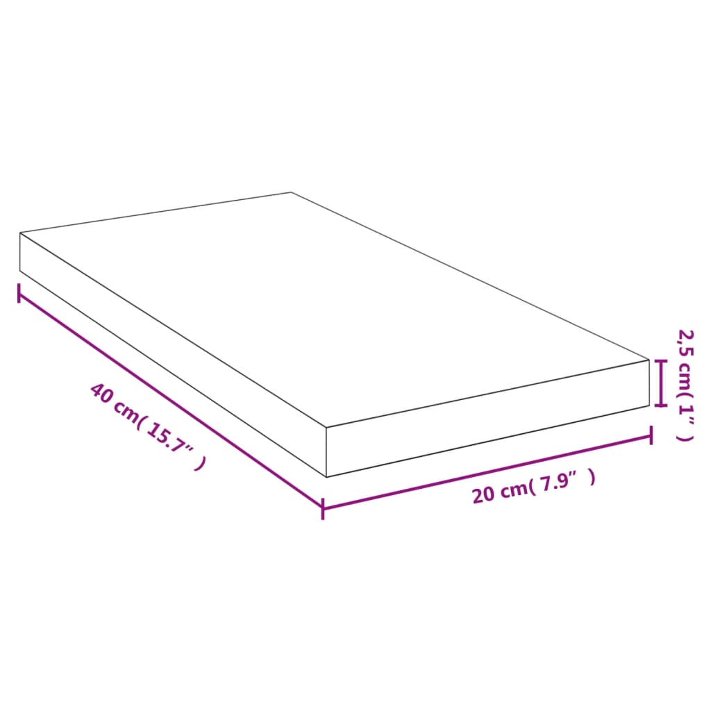 Bambusz fali polc 40x20x2,5 cm