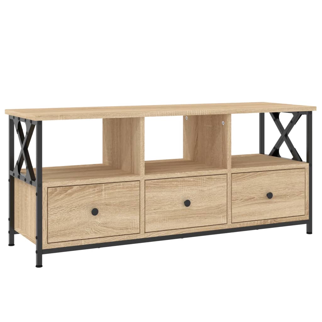 Sonoma tölgyszínű szerelt fa és vas tv-szekrény 102x33x45 cm Sonoma tölgyszínű szerelt fa és vas tv-szekrény 102x33x45 cm