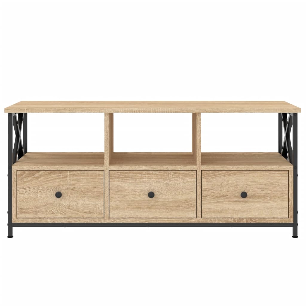 Sonoma tölgyszínű szerelt fa és vas tv-szekrény 102x33x45 cm Sonoma tölgyszínű szerelt fa és vas tv-szekrény 102x33x45 cm