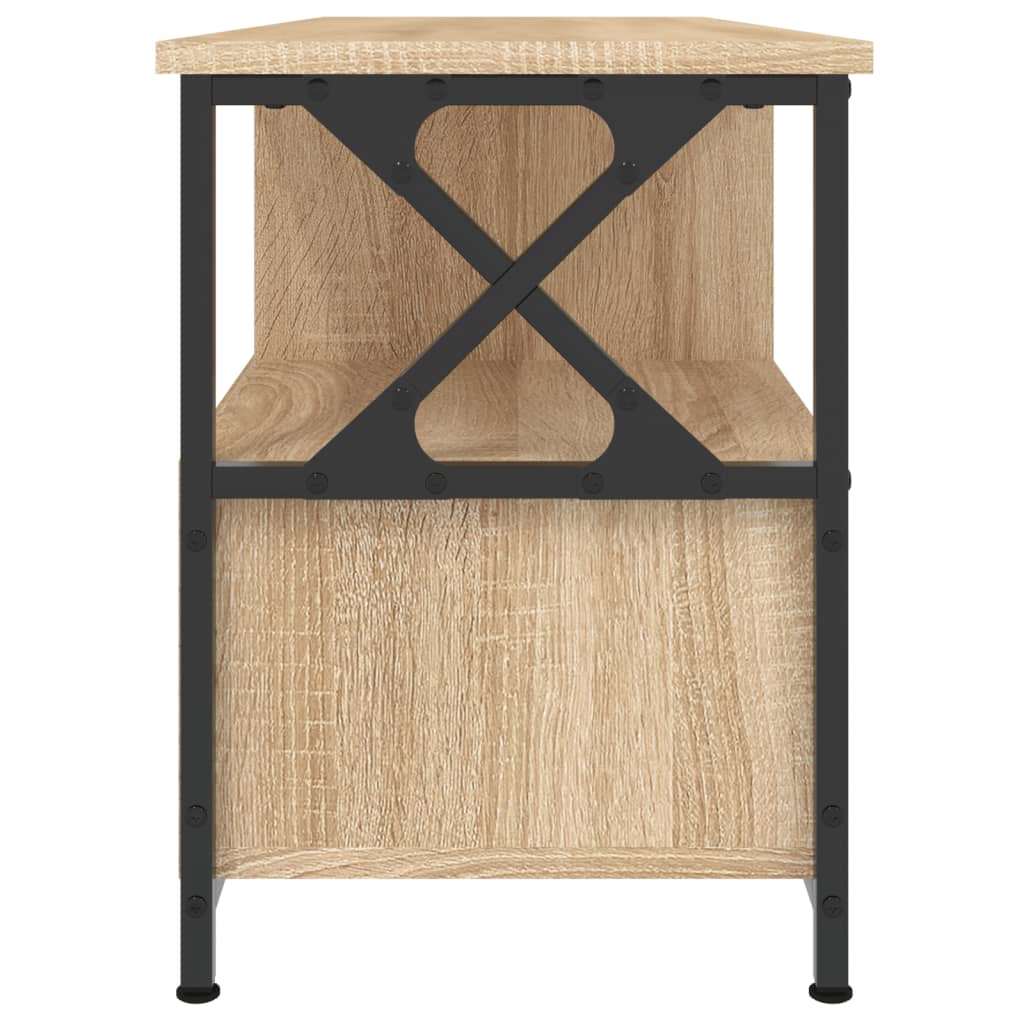 Sonoma tölgyszínű szerelt fa és vas tv-szekrény 102x33x45 cm Sonoma tölgyszínű szerelt fa és vas tv-szekrény 102x33x45 cm