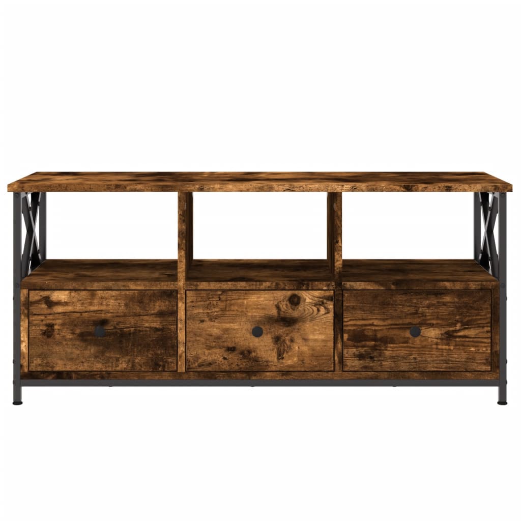 Sonoma-tölgyszínű szerelt fa és vas tv-szekrény 102x33x45 cm Sonoma-tölgyszínű szerelt fa és vas tv-szekrény 102x33x45 cm