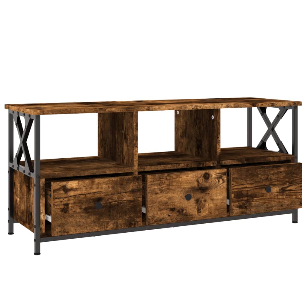 Sonoma-tölgyszínű szerelt fa és vas tv-szekrény 102x33x45 cm Sonoma-tölgyszínű szerelt fa és vas tv-szekrény 102x33x45 cm