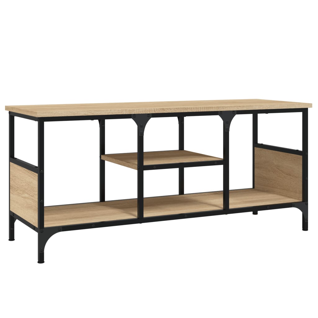 Sonoma-tölgyszínű szerelt fa és vas tv-szekrény 100x35x45 cm Sonoma-tölgyszínű szerelt fa és vas tv-szekrény 100x35x45 cm
