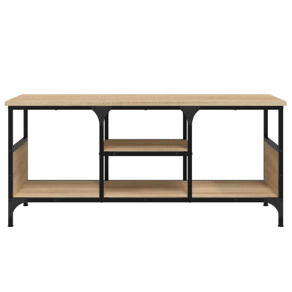 Sonoma-tölgyszínű szerelt fa és vas tv-szekrény 100x35x45 cm Sonoma-tölgyszínű szerelt fa és vas tv-szekrény 100x35x45 cm