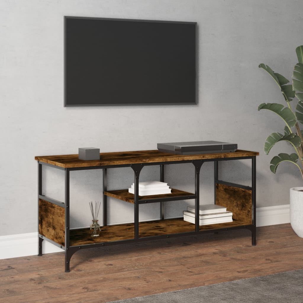 Sonoma-tölgyszínű szerelt fa és vas tv-szekrény 100x35x45 cm Sonoma-tölgyszínű szerelt fa és vas tv-szekrény 100x35x45 cm